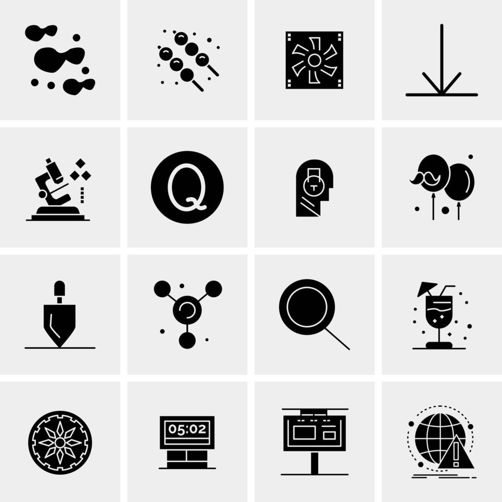 16 iconos de negocios universales vector ilustración de icono creativo para usar en proyectos relacionados con la web y dispositivos móviles