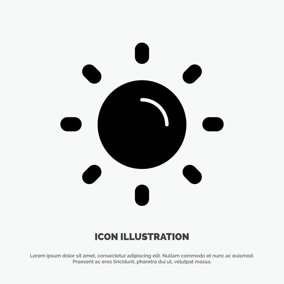 Brightness Light Sun Shine solid Glyph Icon vector