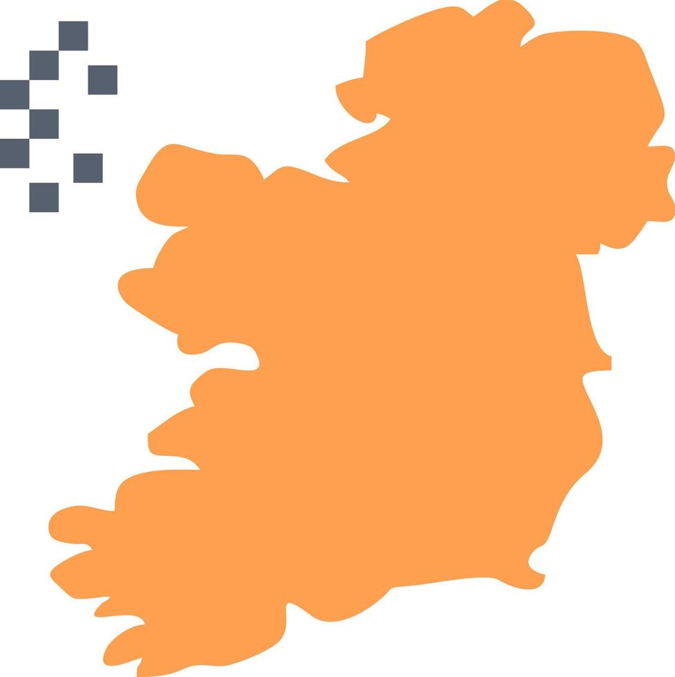 mapa del mundo irlanda color plano icono vector icono banner plantilla