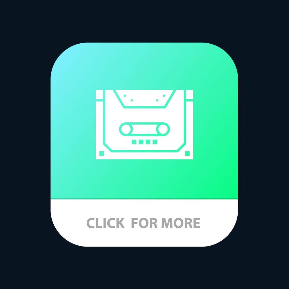 Analog Audio Cassette Compact Deck Mobile App Button Android and IOS Glyph Version vector
