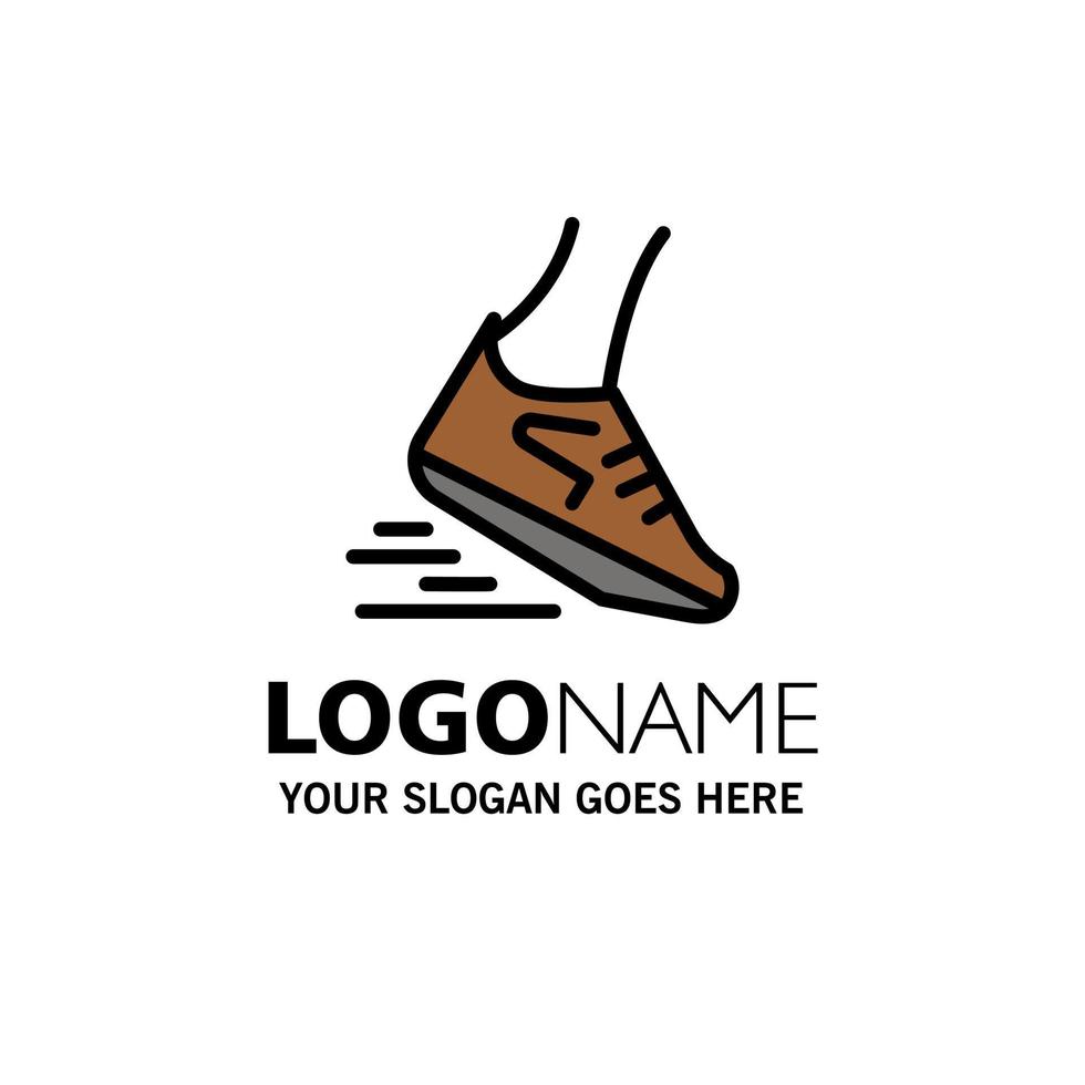 Fast Leg Run Runner Running Business Logo Template Flat Color vector