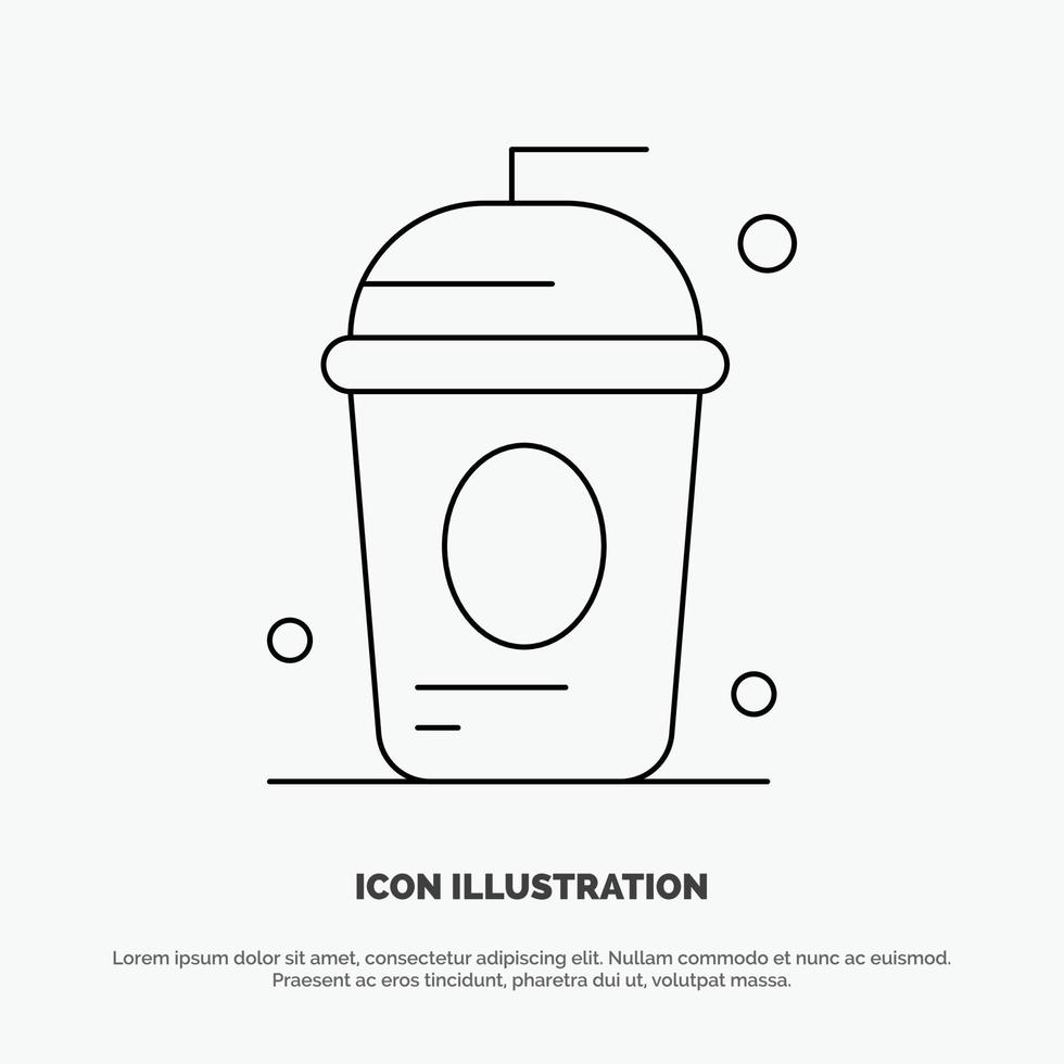 Cake Cole Drink Holiday Independence Line Icon Vector