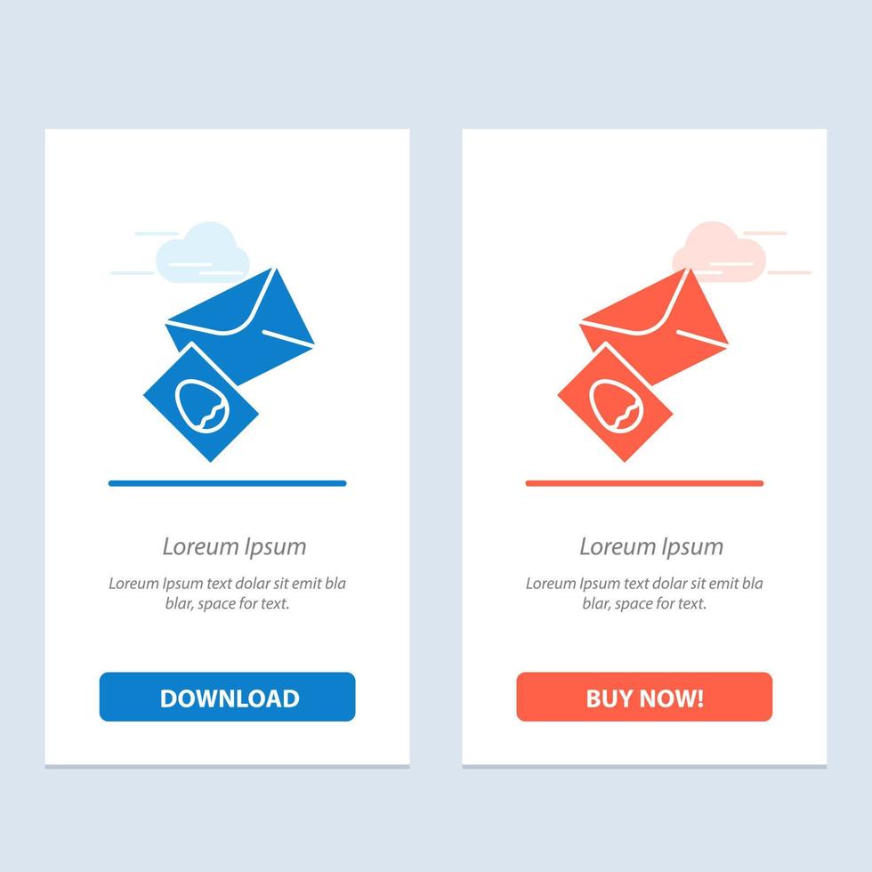 Massage Mail Egg Easter  Blue and Red Download and Buy Now web Widget Card Template vector