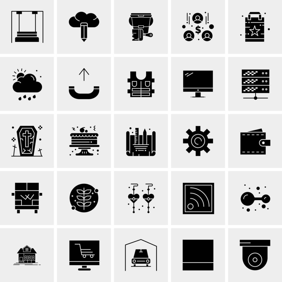 25 iconos de negocios universales vector ilustración de icono creativo para usar en proyectos relacionados con la web y dispositivos móviles