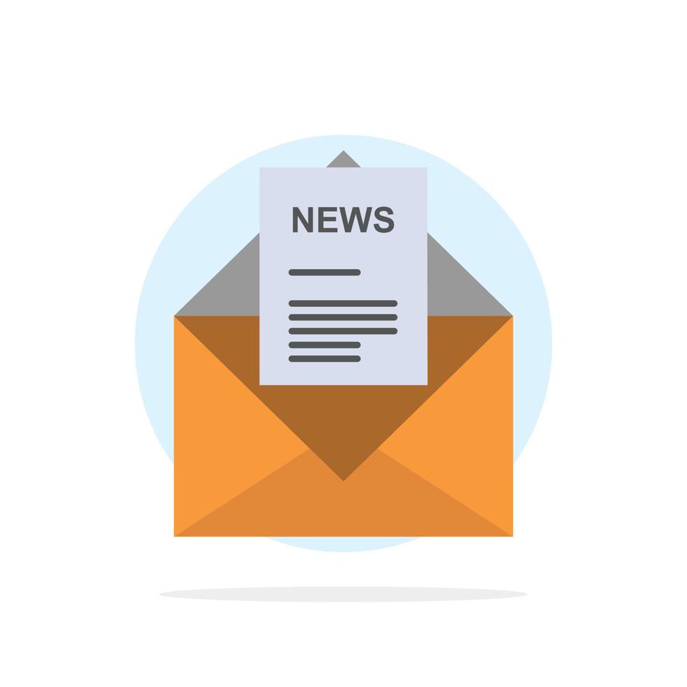 News Email Business Corresponding Letter Abstract Circle Background Flat color Icon vector
