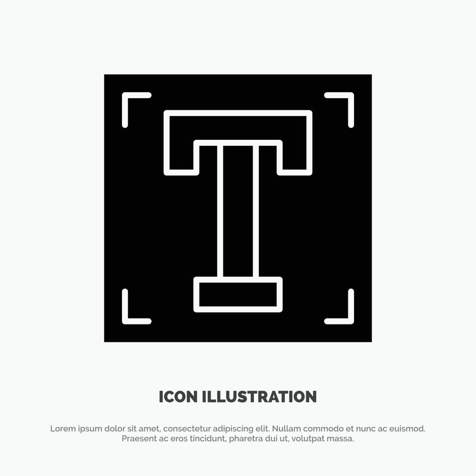 Designer Font Path Program Text solid Glyph Icon vector