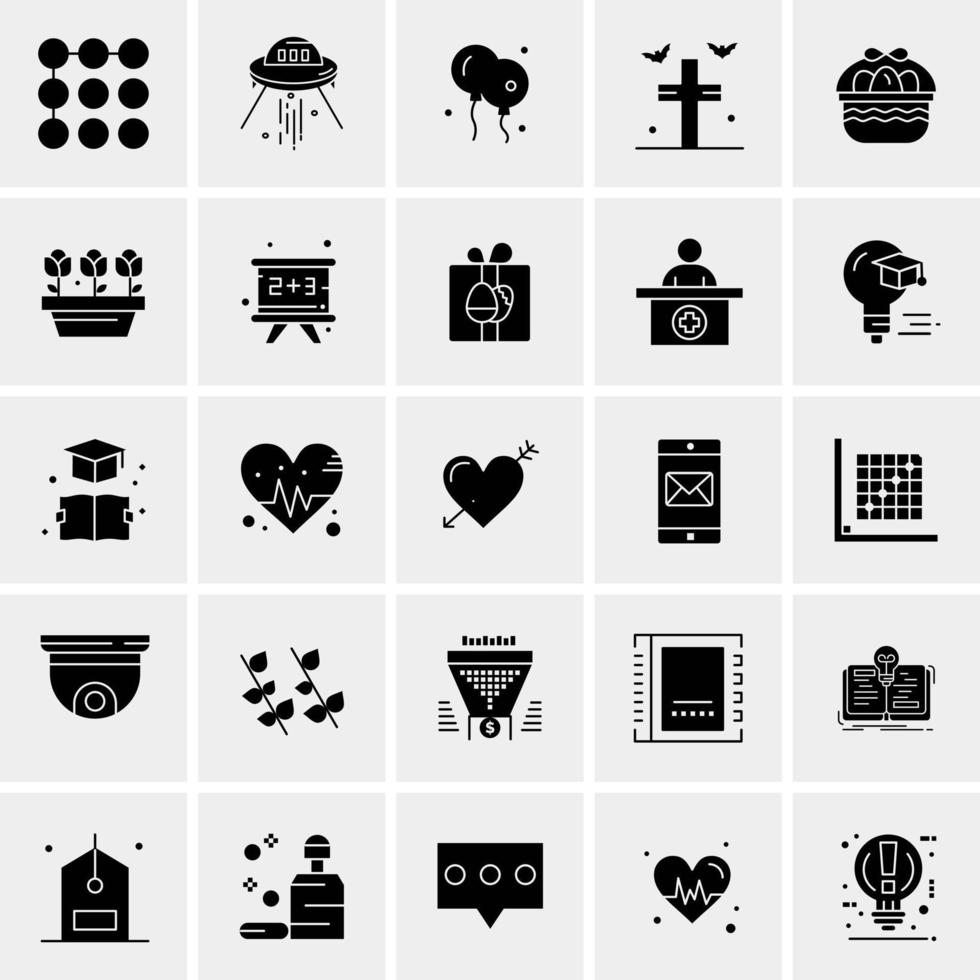 25 iconos de negocios universales vector ilustración de icono creativo para usar en proyectos relacionados con la web y dispositivos móviles