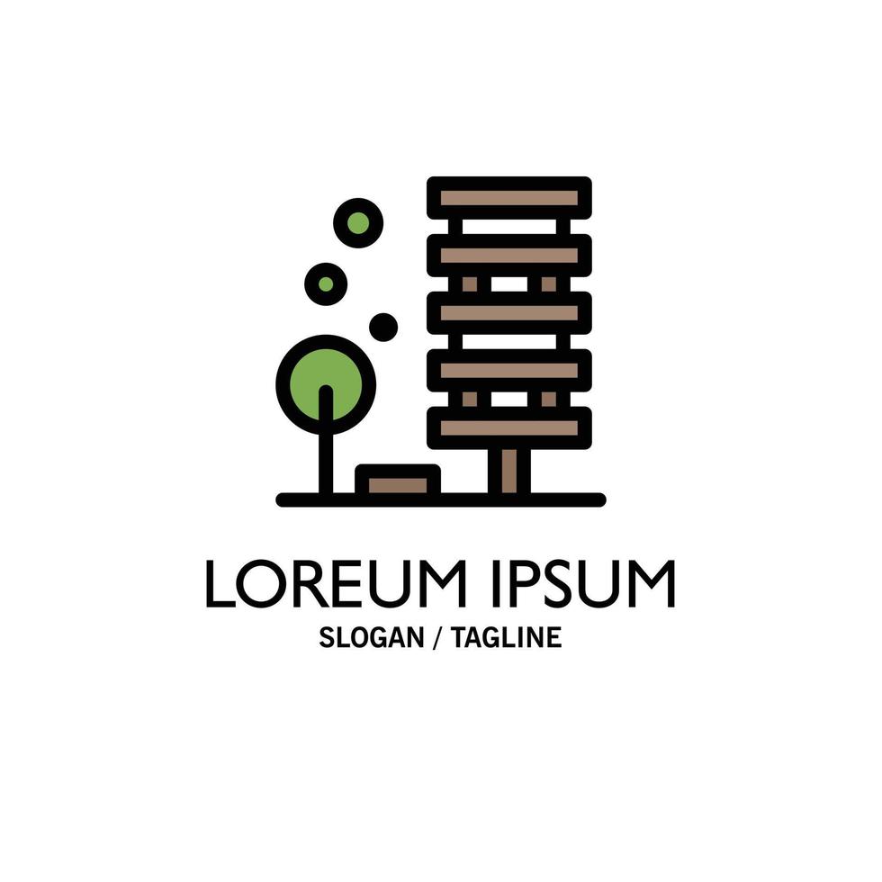 Agriculture Architecture Building City Environment Business Logo Template Flat Color vector