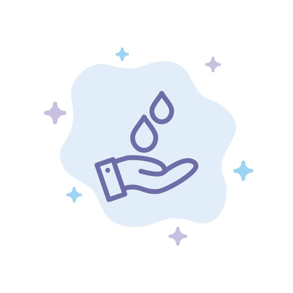 Purified Water Energy Power Blue Icon on Abstract Cloud Background vector