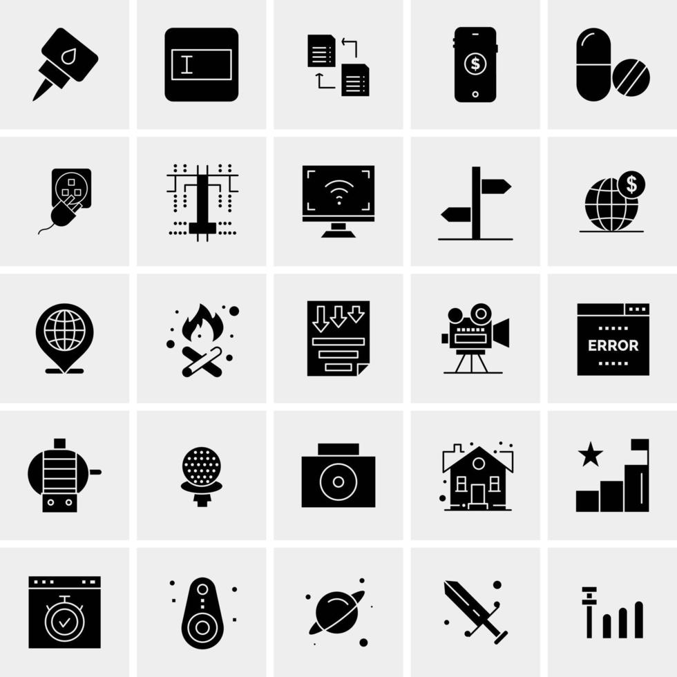 25 iconos de negocios universales vector ilustración de icono creativo para usar en proyectos relacionados con la web y dispositivos móviles