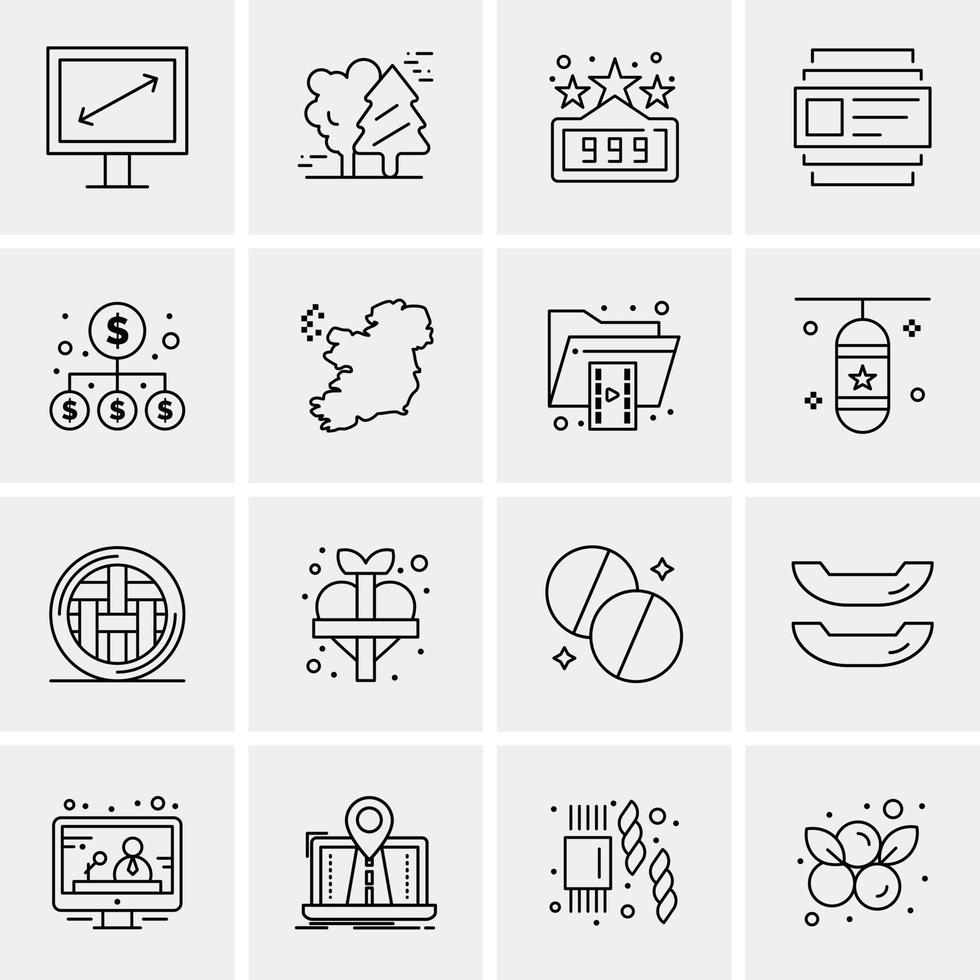 16 iconos universales de negocios vector ilustración de icono creativo para usar en proyectos relacionados con la web y dispositivos móviles