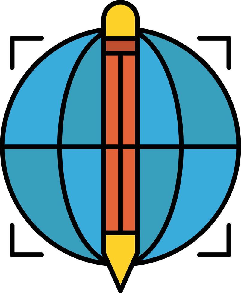 enfoque objetivo globo éxito color plano icono vector icono banner plantilla