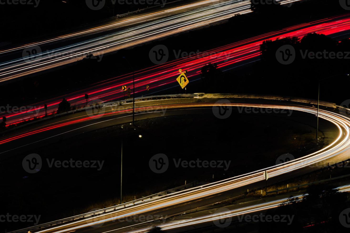 senderos de luz larga exposición autopista oakland california foto
