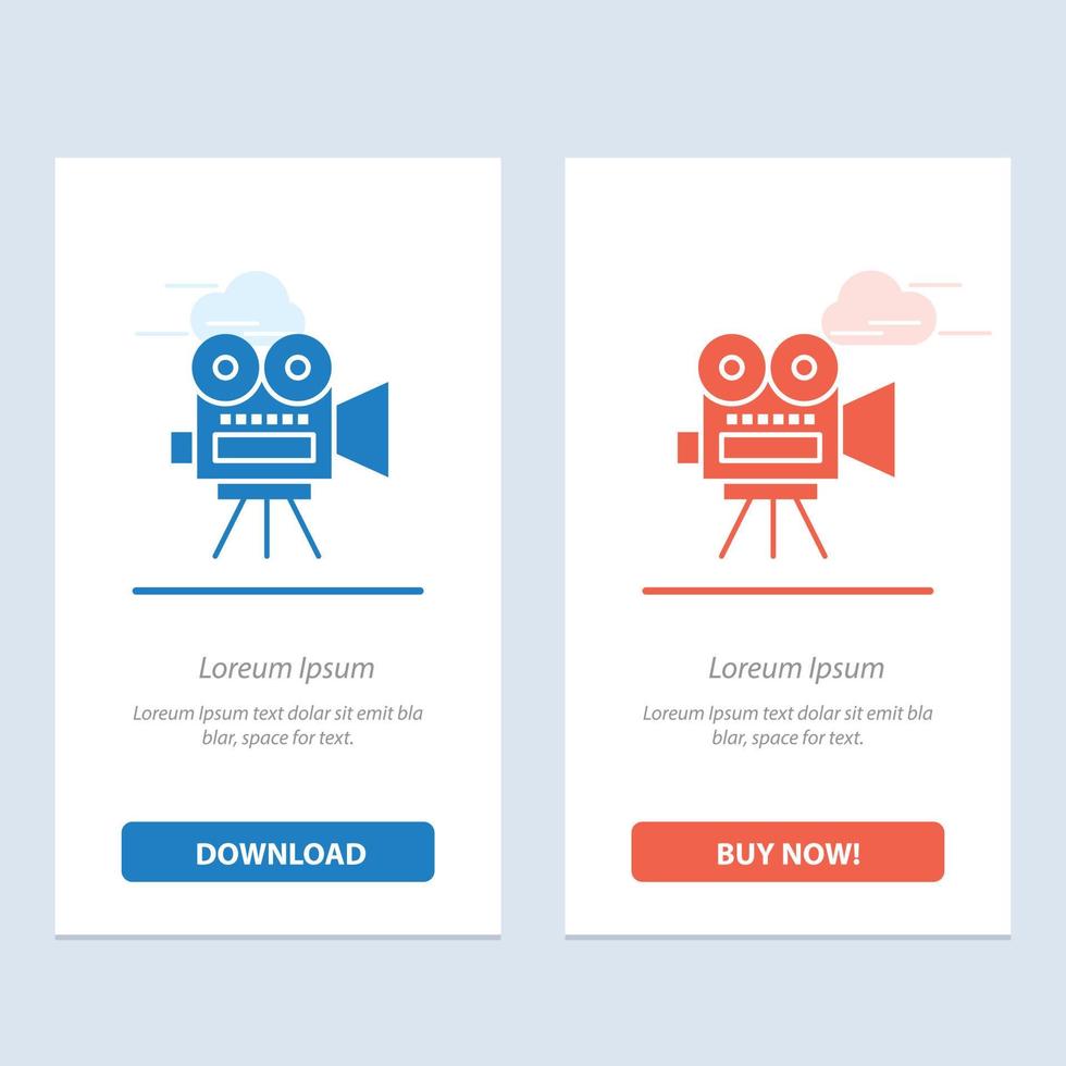 Camera Movie Film Education  Blue and Red Download and Buy Now web Widget Card Template vector