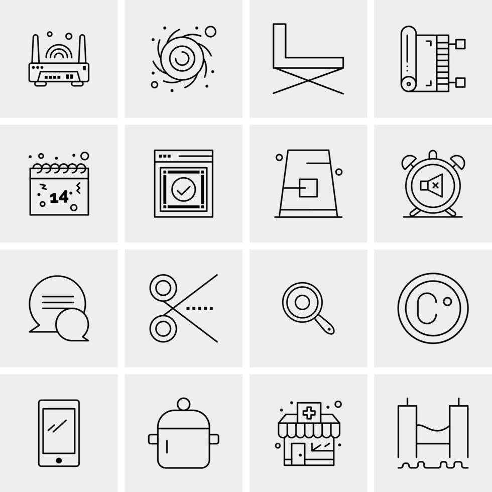 16 iconos universales de negocios vector ilustración de icono creativo para usar en proyectos relacionados con la web y dispositivos móviles