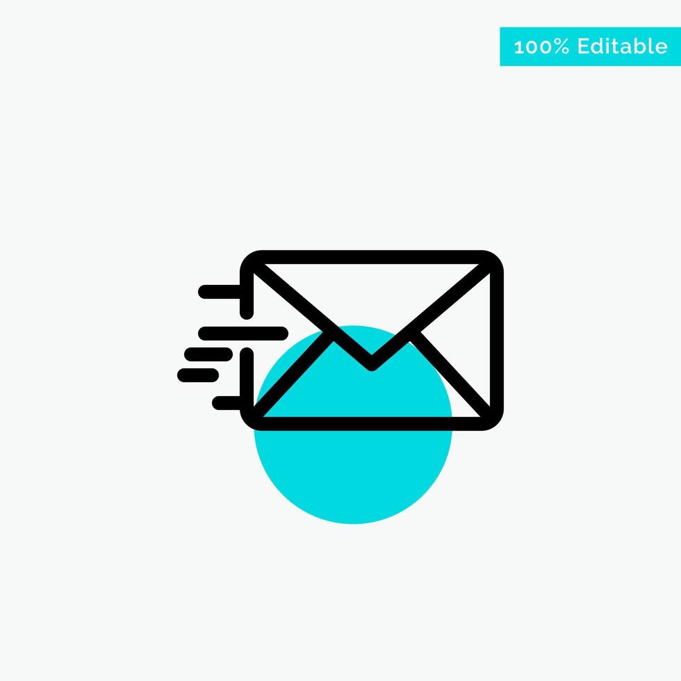 Email Mail Message turquoise highlight circle point Vector icon