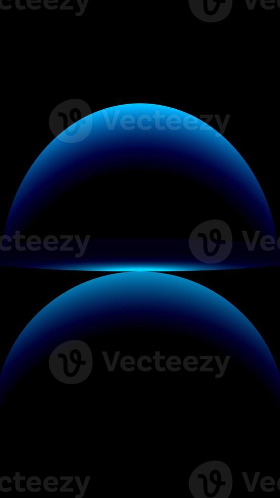 Three dimensional earth dark blue circle, Blue planet on a black background. photo