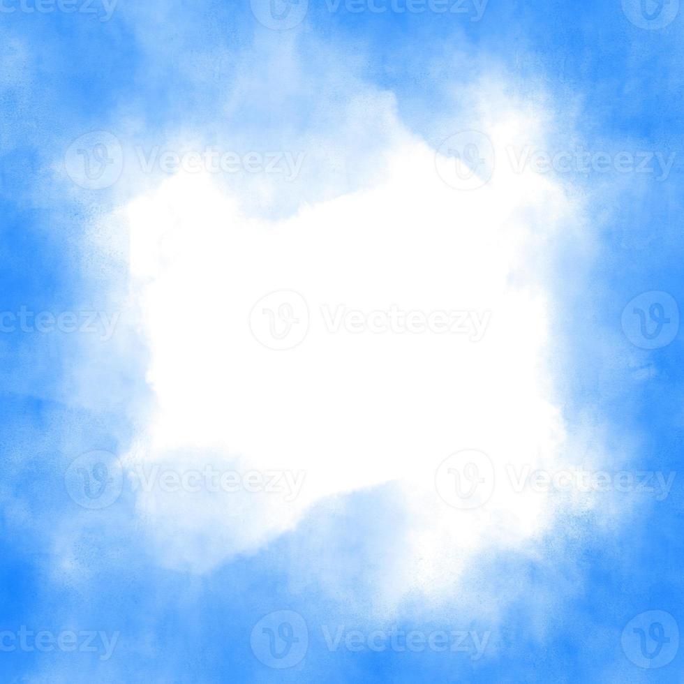 Blue watercolor landscape for social media card background photo