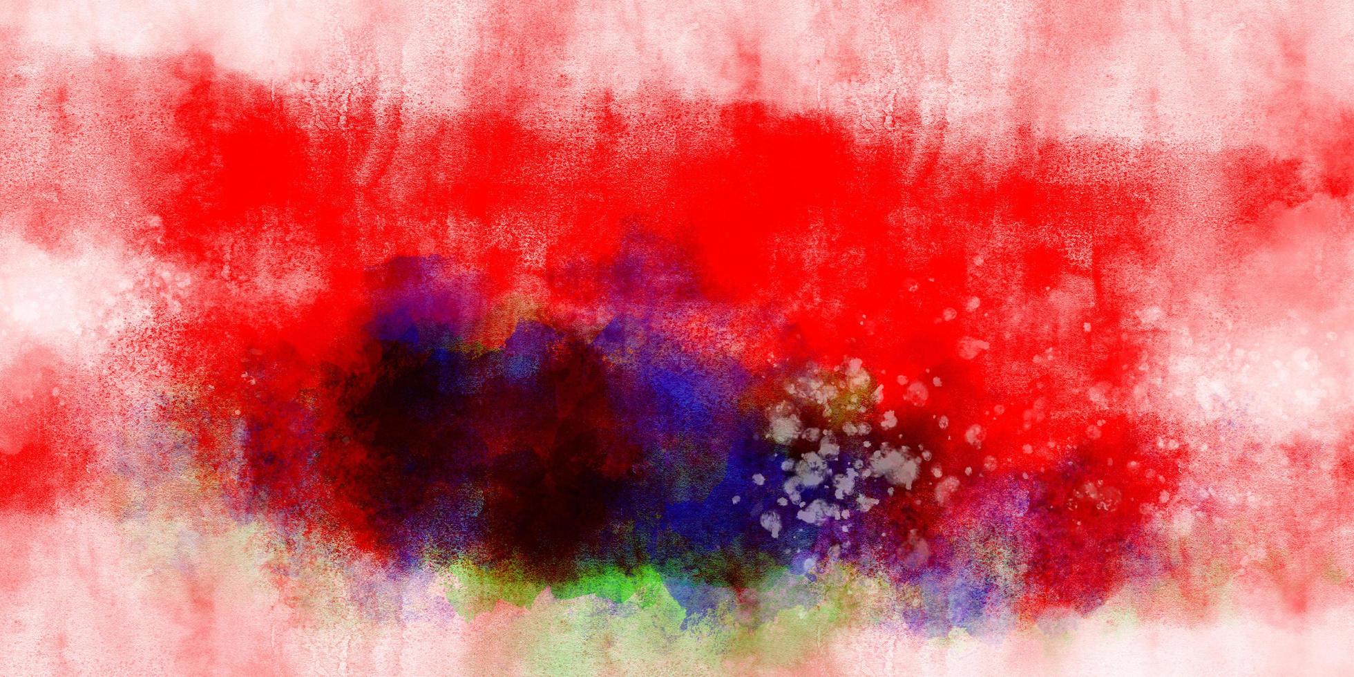 Watercolour art hand paint red and blue background photo