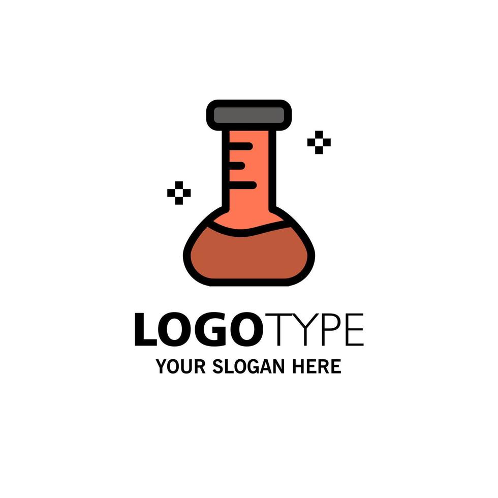 Chemical Flask Laboratory Business Logo Template Flat Color vector