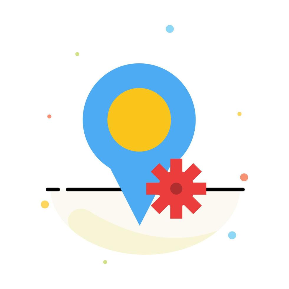 Location Map Settings Abstract Flat Color Icon Template vector