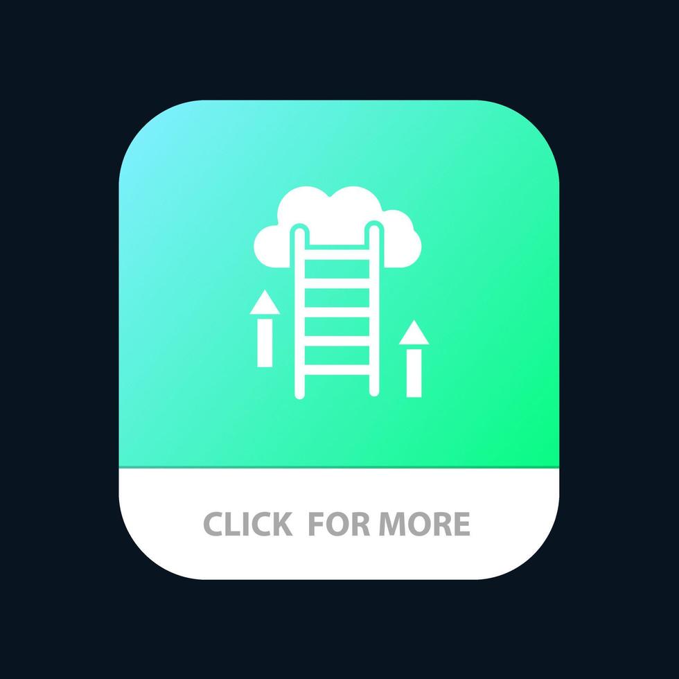 Cloud Download Upload Data Server Mobile App Button Android and IOS Glyph Version vector