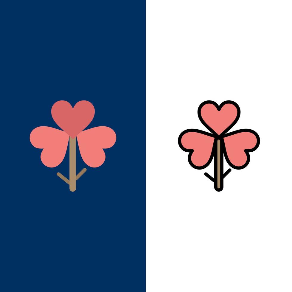 Flower Flora Floral Flower Nature  Icons Flat and Line Filled Icon Set Vector Blue Background