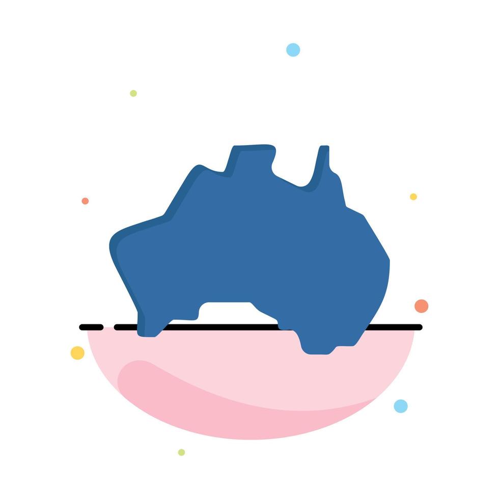 Australian Country Location Map Travel Abstract Flat Color Icon Template vector