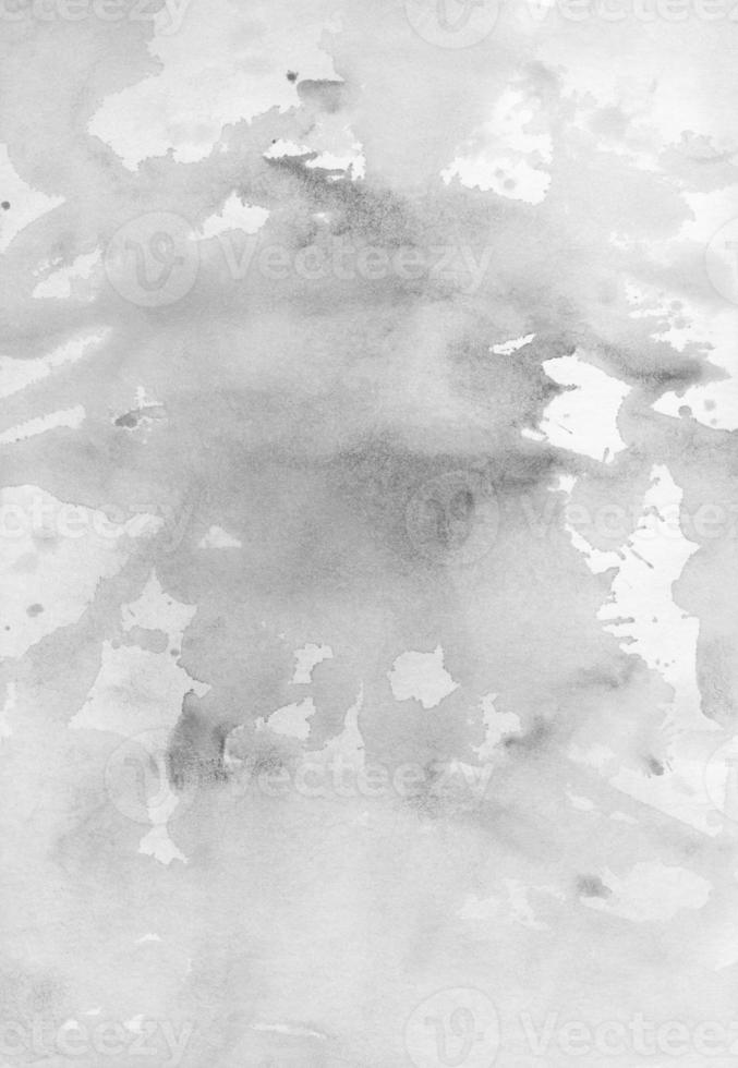 Watercolor liquid light gray and white background texture. Aquarelle monochrome stains on paper. photo