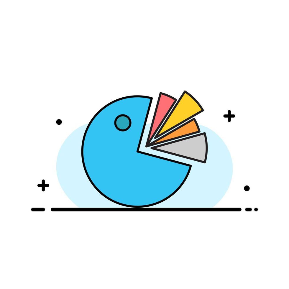 Pie Chart Presentation Diagram  Business Flat Line Filled Icon Vector Banner Template