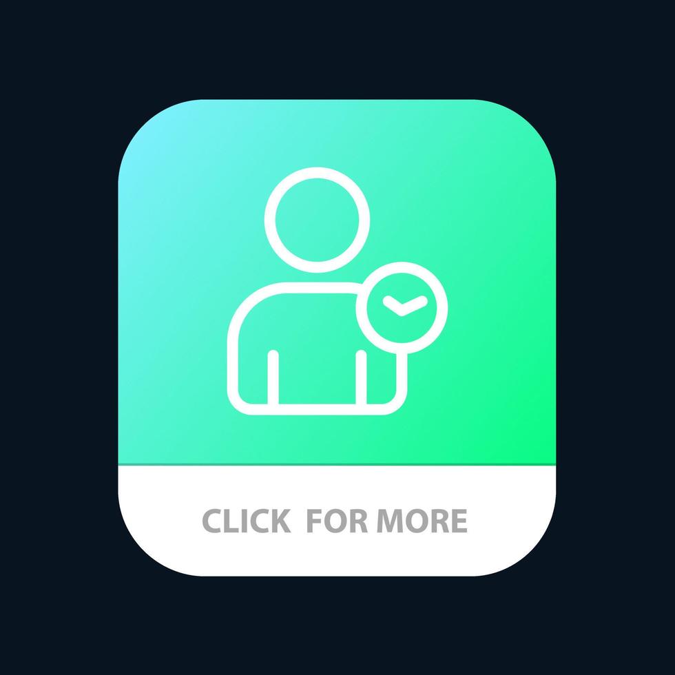 Man User Time Basic Mobile App Button Android and IOS Line Version vector