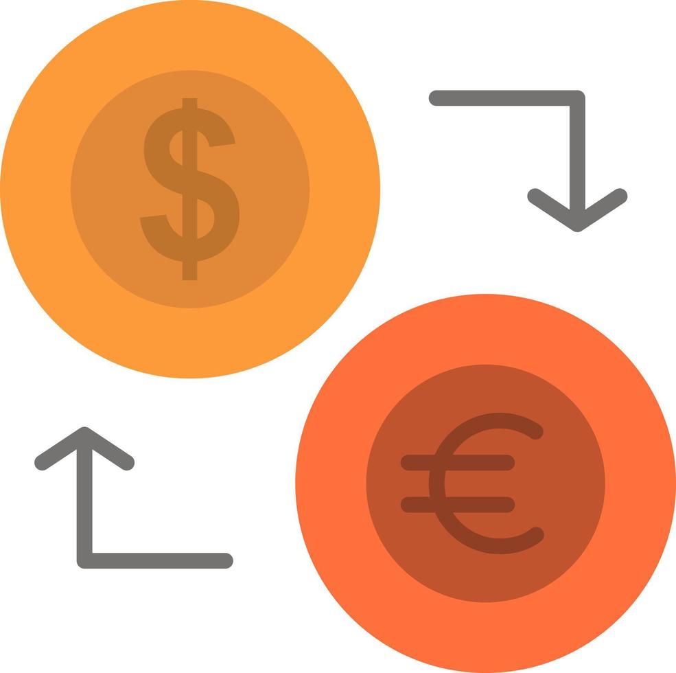 Exchange Coins Currency Dollar Euro Finance Financial Money  Flat Color Icon Vector icon banner Template