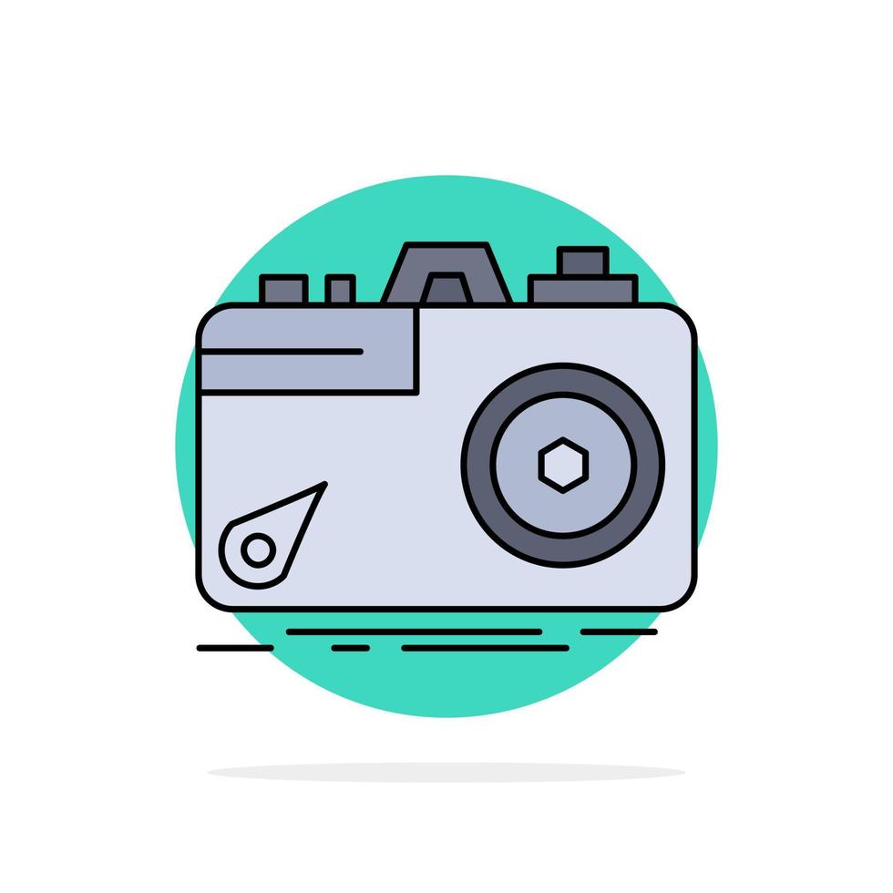 Camera photography capture photo aperture Flat Color Icon Vector