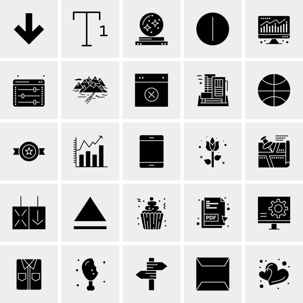 25 iconos de negocios universales vector ilustración de icono creativo para usar en proyectos relacionados con la web y dispositivos móviles