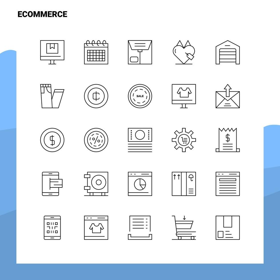 Set of Ecommerce Line Icon set 25 Icons Vector Minimalism Style Design Black Icons Set Linear pictogram pack