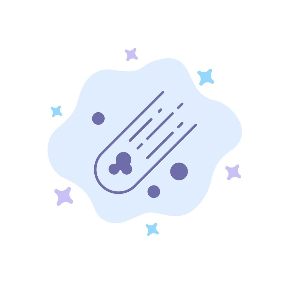 Asteroid Comet Space Blue Icon on Abstract Cloud Background vector