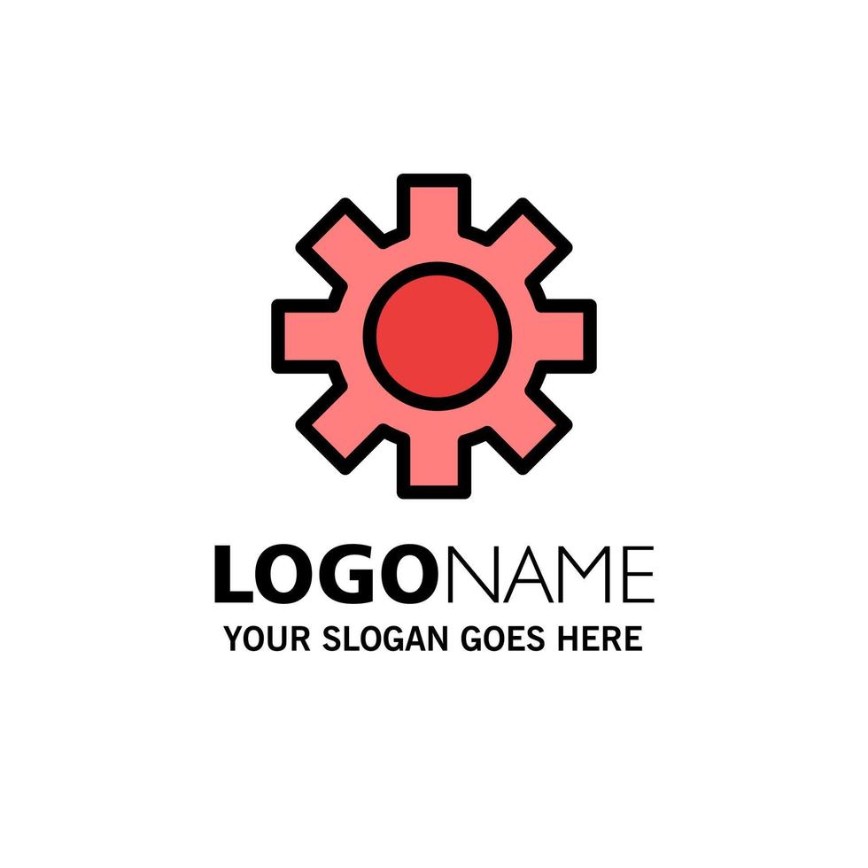 Setting Gear Logistic Global Business Logo Template Flat Color vector