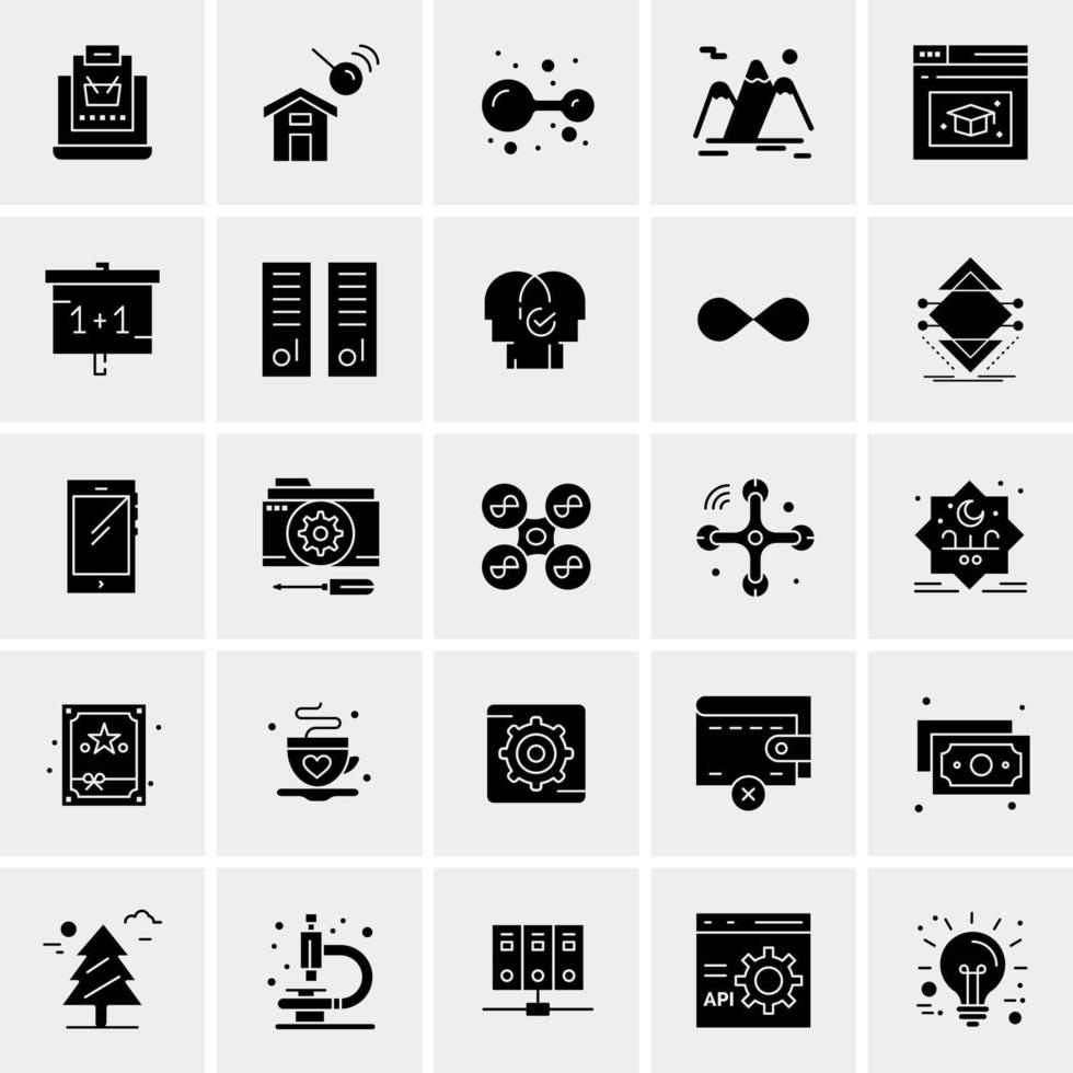 25 iconos de negocios universales vector ilustración de icono creativo para usar en proyectos relacionados con la web y dispositivos móviles