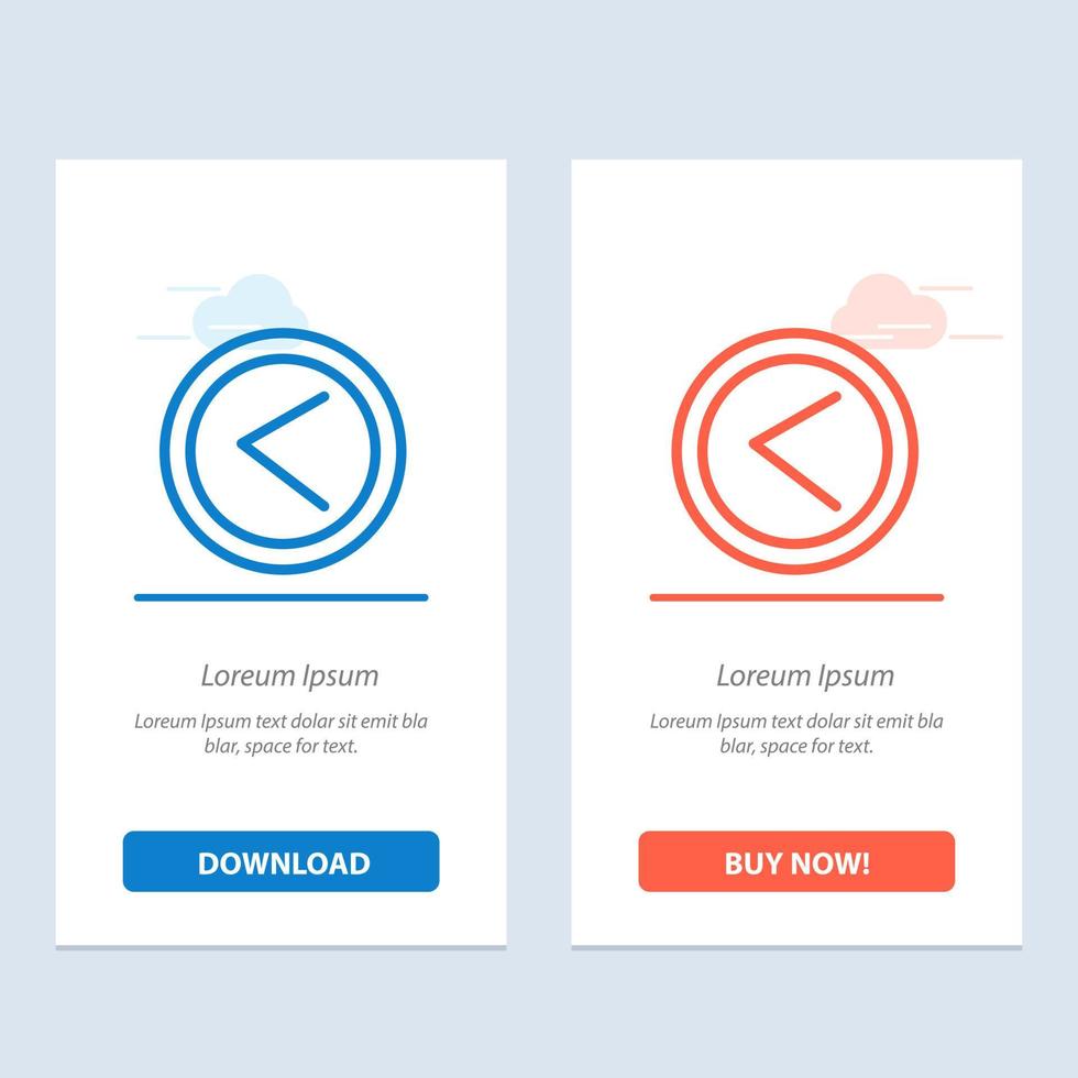 Arrow Interface Left User  Blue and Red Download and Buy Now web Widget Card Template vector