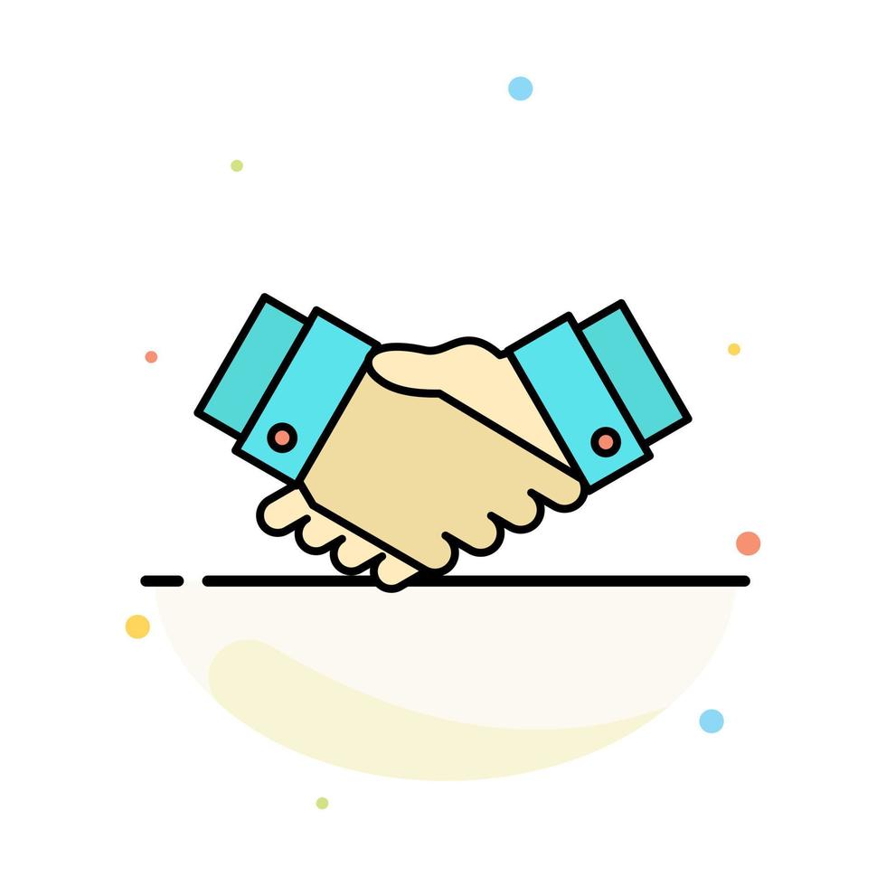 Agreement Deal Handshake Business Partner Abstract Flat Color Icon Template vector