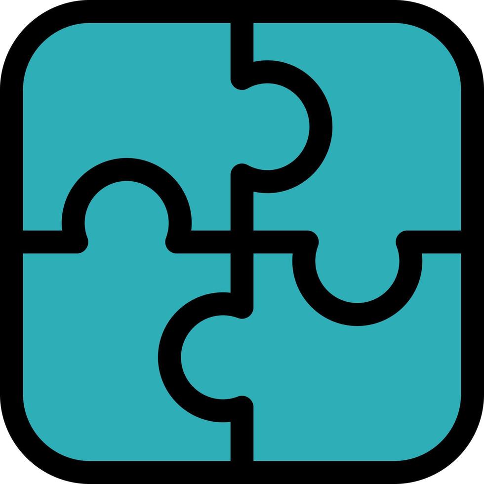 Puzzle Parts Strategy Teamwork  Flat Color Icon Vector icon banner Template