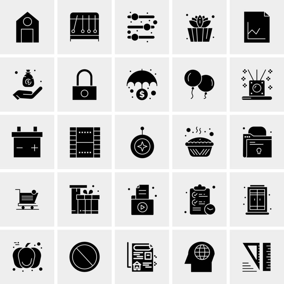 25 iconos de negocios universales vector ilustración de icono creativo para usar en proyectos relacionados con la web y dispositivos móviles