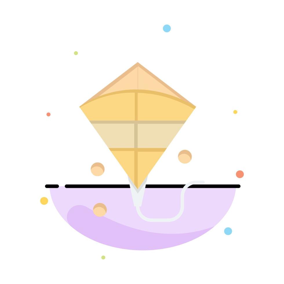 Kite Flying Festival Abstract Flat Color Icon Template vector