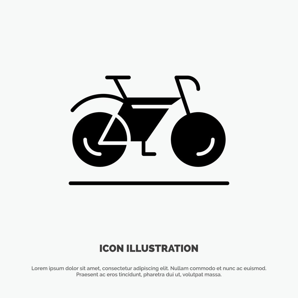 Bicycle Movement Walk Sport Solid Black Glyph Icon vector