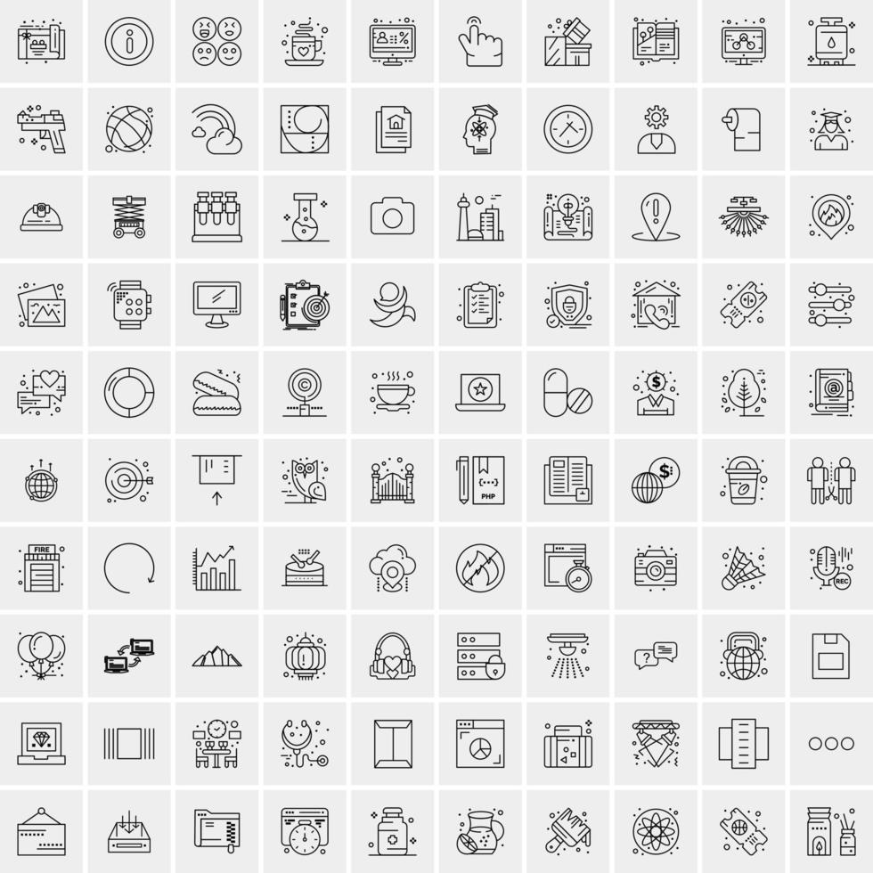 Set of 100 Creative Business Line Icons vector