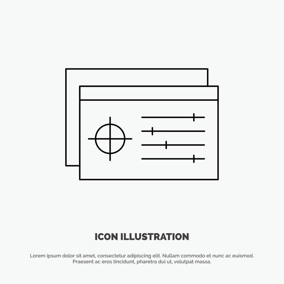 configuración del icono de línea vectorial del objeto de destino del controlador vector