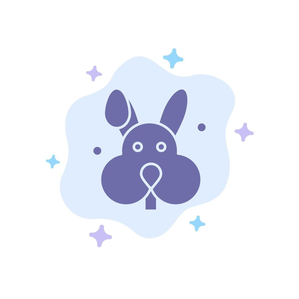 Bunny Easter Rabbit Blue Icon on Abstract Cloud Background vector