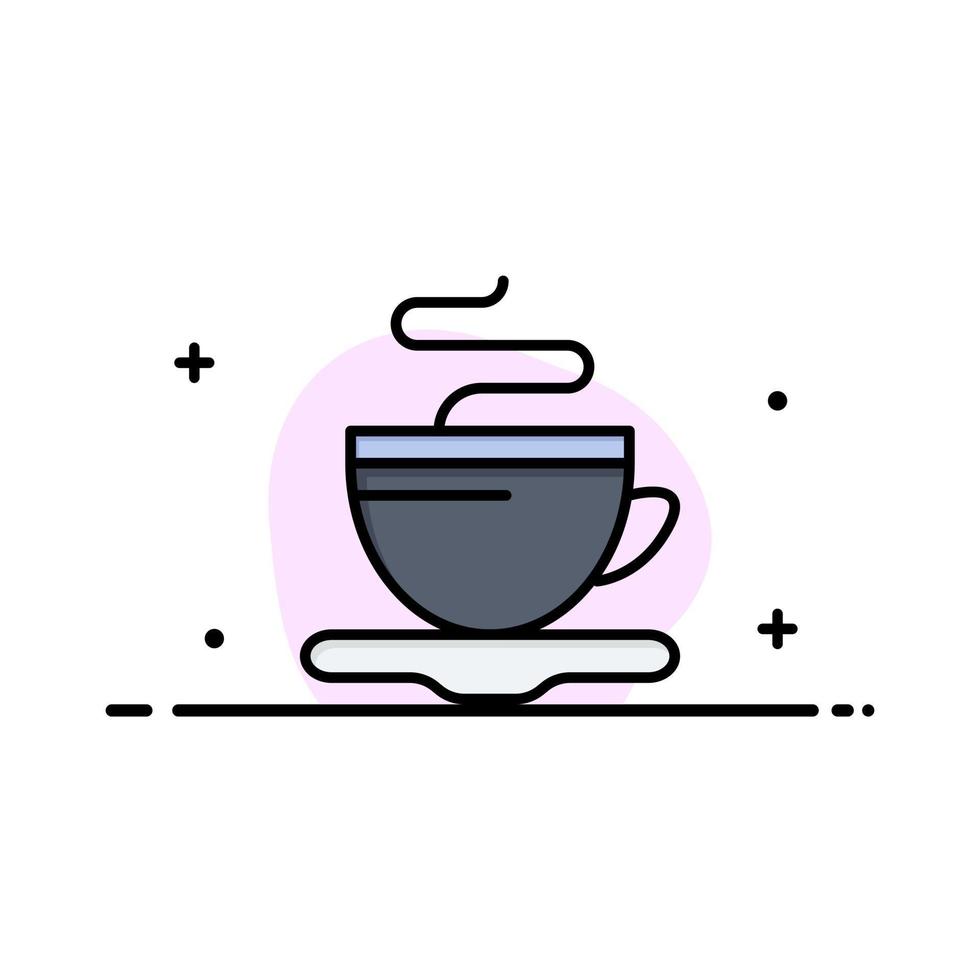 Tea Cup Coffee Hotel Business Logo Template Flat Color vector