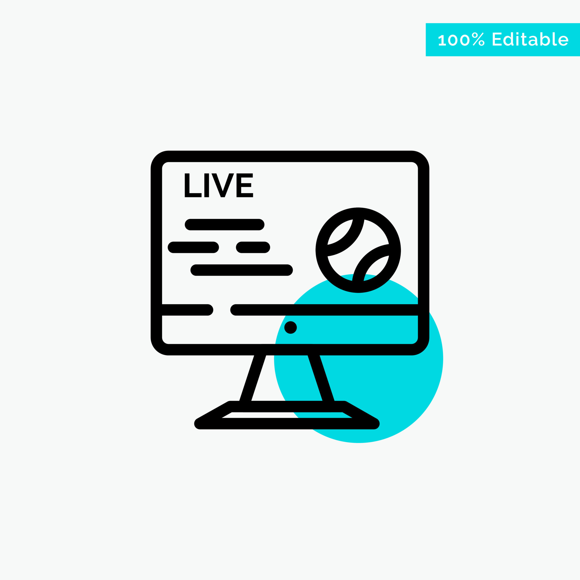 Football Live Soccer Sport Stream turquoise highlight circle point Vector icon 19093571 Vector Art at Vecteezy