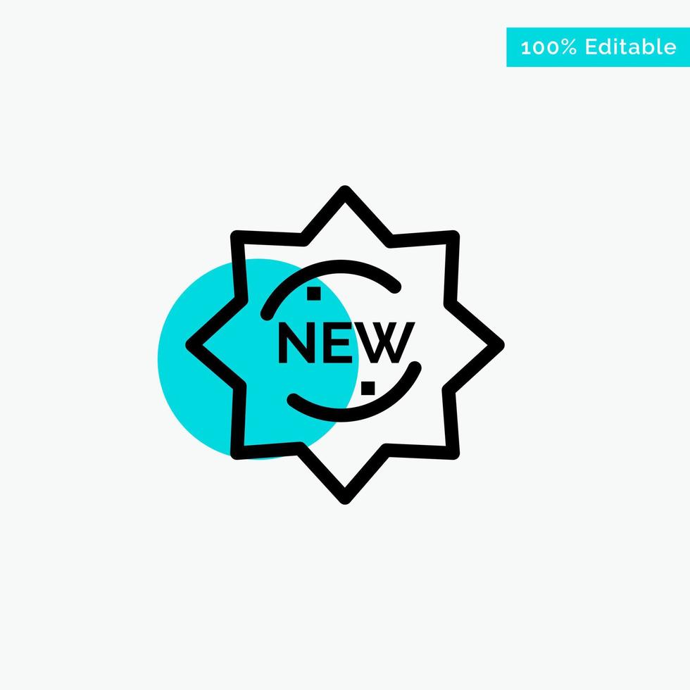 New Product Sticker Badge turquoise highlight circle point Vector icon